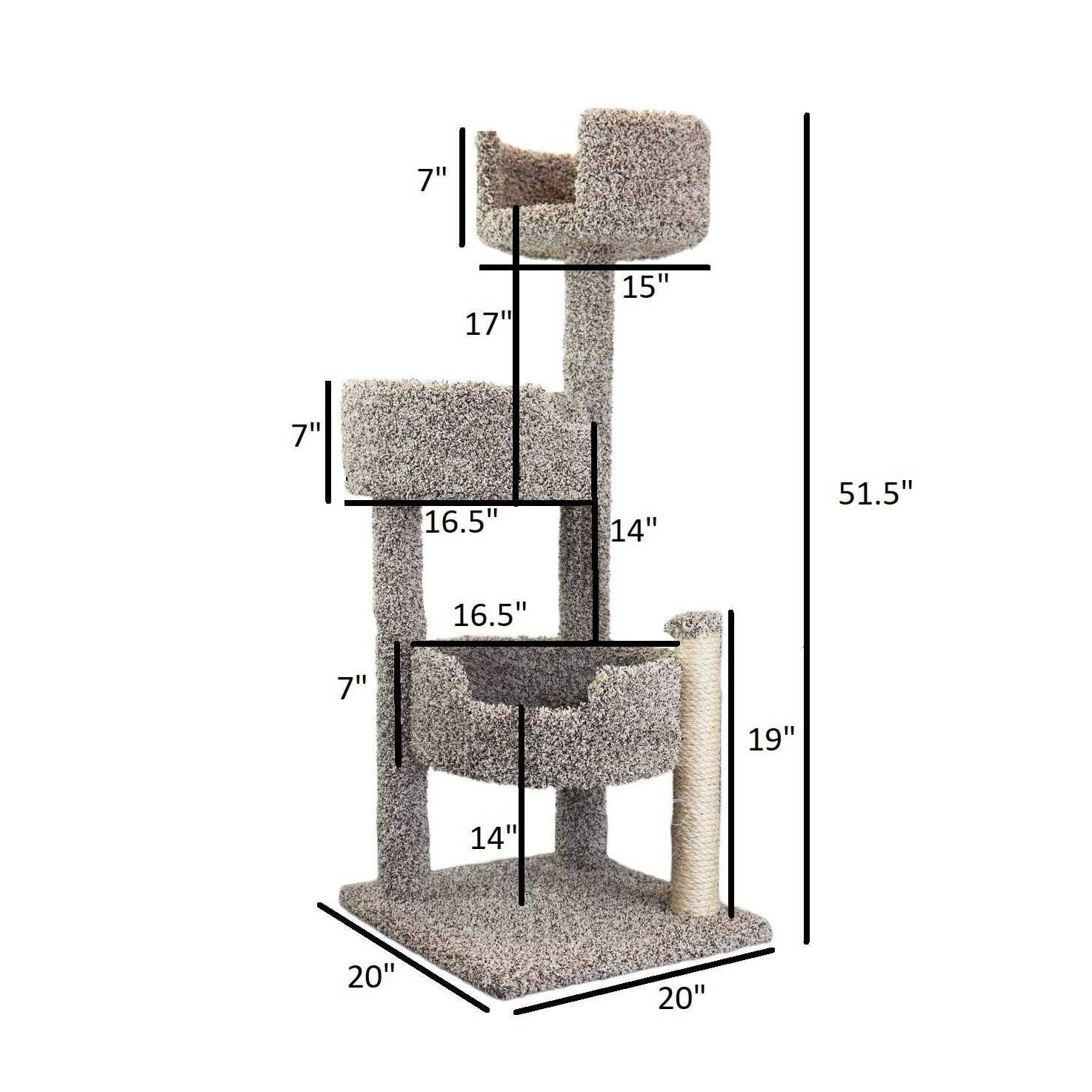 New Cat Condos Real Wood and Carpeted Cat Tree - Pet Supplies online store