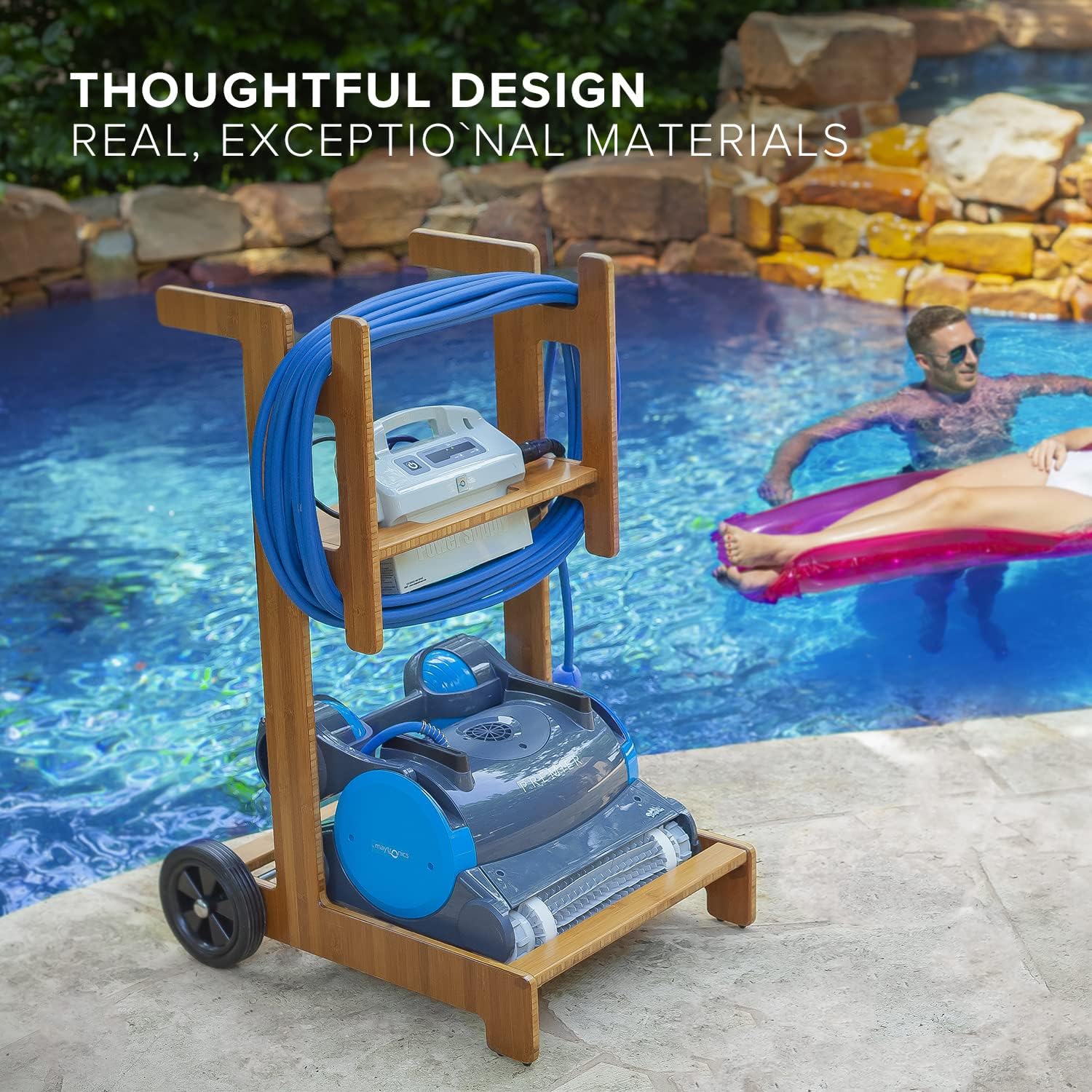 Terra Premium Caddy for Dolphin Robotic Pool Cleaners - All-New Patent-Pending Design for Pool Robot Mobility, Storage & Transport