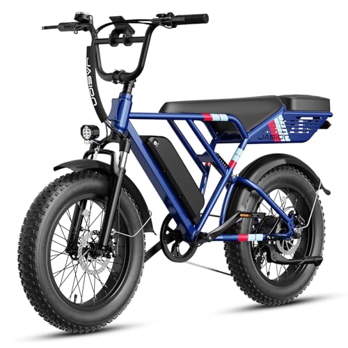 Jasion RetroVolt Electric Bike for Adults,【1500W Peak Motor & 30MPH & 70Miles】 Electric Dirt Bike,Dual Suspension Ebikes for Adults, 20" Fat Tire Ebike with 48V 13Ah Battery, UL 2849 Tested