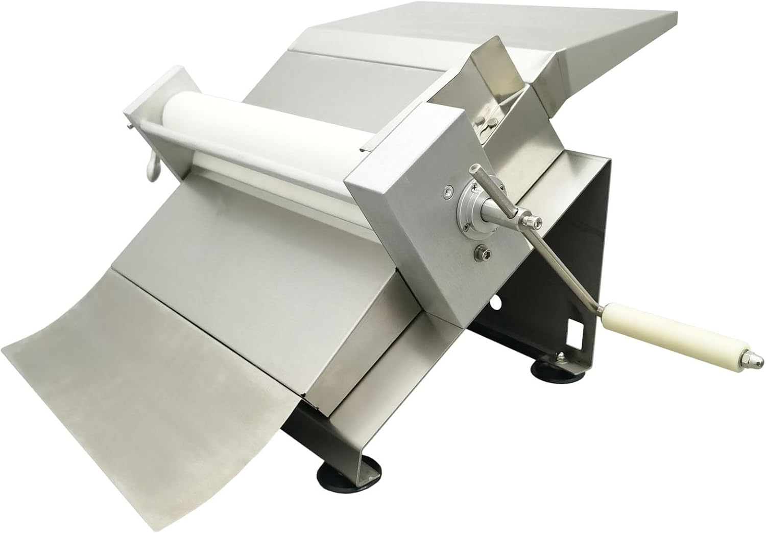 Manual Dough Roller Sheeter 16.5" Dough Press Machine Stainless Steel Pastry Pasta Maker Non-Stick Rollers with 19 Gears Thickness Control for Icing Fondant Croissants Pizza and Puff Pastry