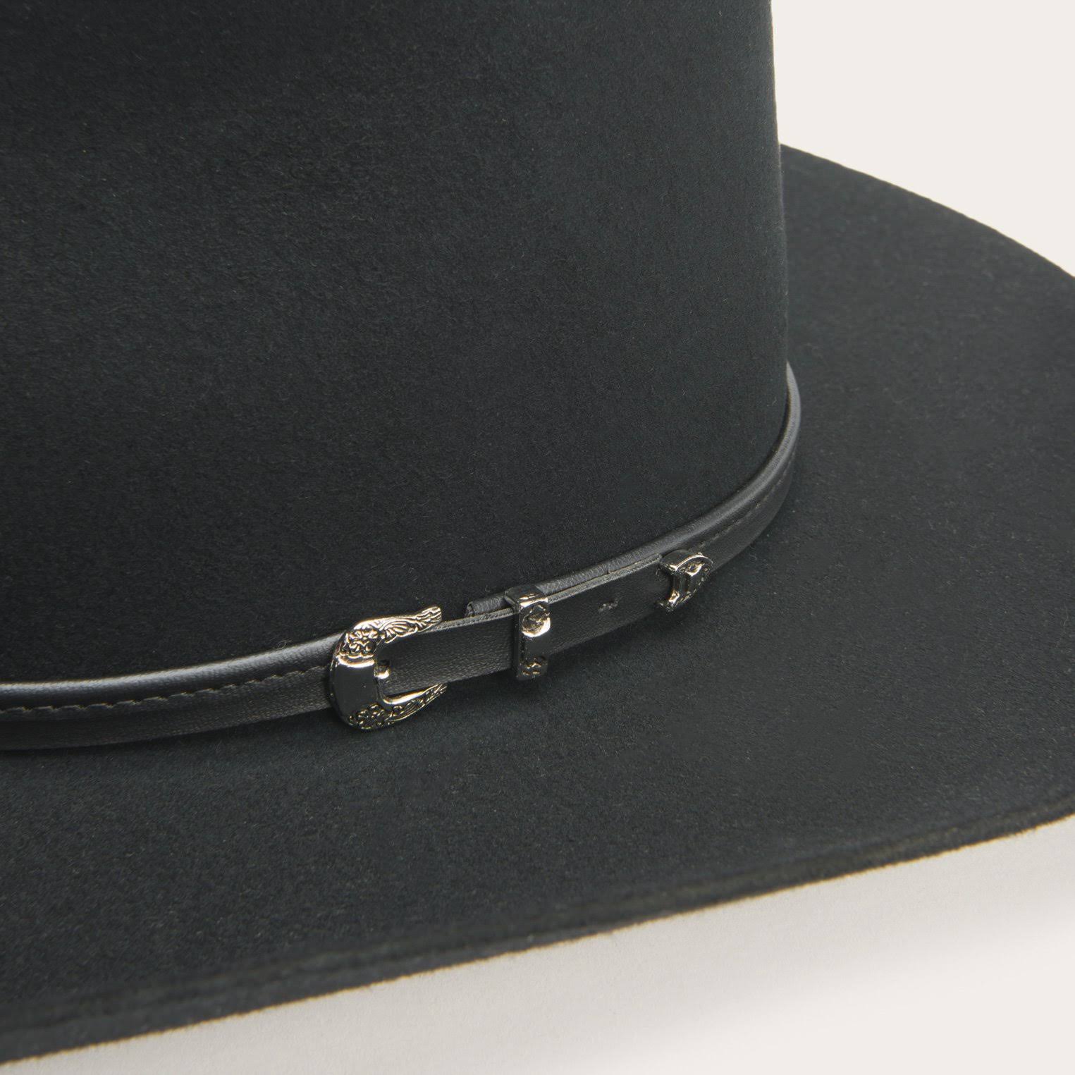 Stetson Black 4X Seneca Pinch Front Buffalo Felt Cowboy Hat