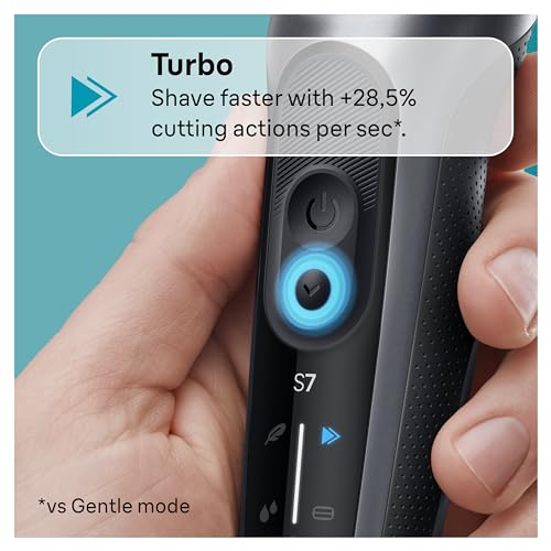 Braun Electric Shaver for Men, Series 7 7171cc, Wet & Dry Shave, Turbo & Gentle Shaving Modes, Waterproof Foil Shaver with Precision Trimmer, Space Grey