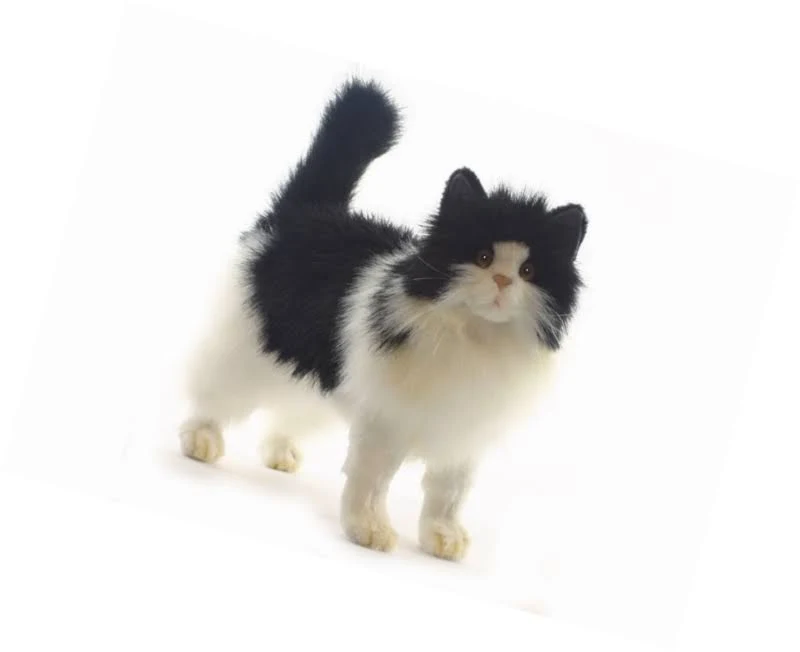 Hansa Black and White Cat Plush