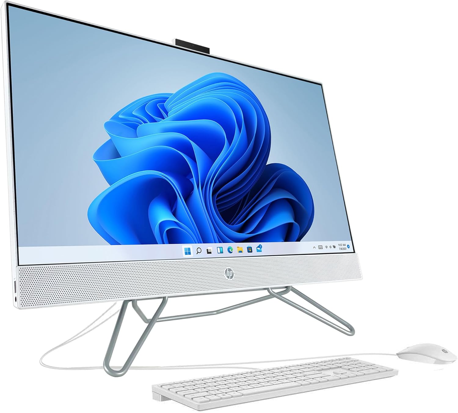 HP 27" Full HD Touchscreen All-in-One Desktop Computer - AMD Ryzen 7 5700U 8-Core up to 4.30 GHz Processor, 64GB DDR4 RAM, 512GB NVMe SSD + 1TB HDD, AMD Radeon Graphics, Windows 11 Pro