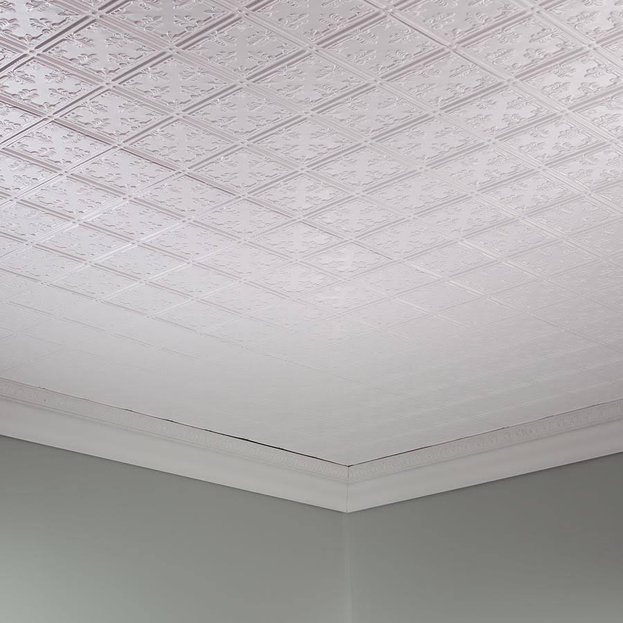 2 ft. x 4 ft. Glue-Up Ceiling Tile in Matte White Fasade