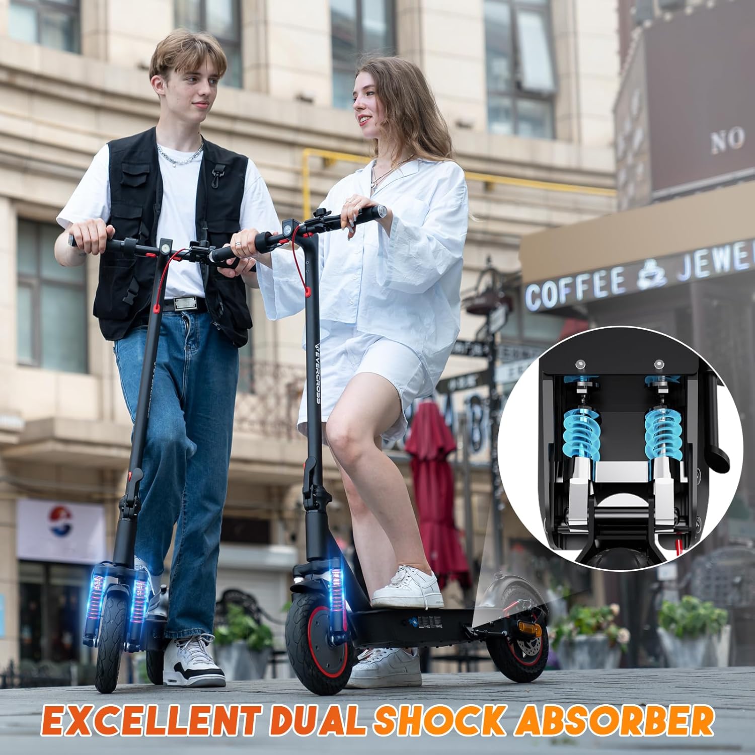 EVERCROSS Electric Scooter - 500W Electric Scooter for Adults with APP Control - Up to 19 MPH & 22 Miles E-Scooter - 10'' Lightweight Folding Electric Scooter - UL2272 Certified