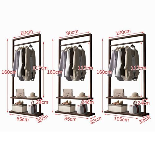 Coat Stand, Coat Rack, Solid Wood Coat Stand,Storage Shelves, Modern Bedroom Simple Fashion Floor Hanger Creative European Interior Bamboo Simple for Living Room (A (105X32X160CM))