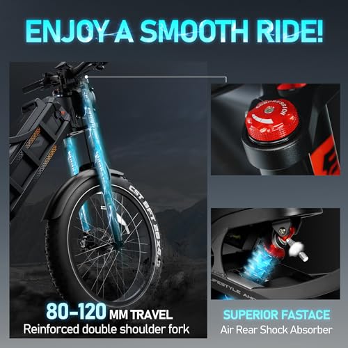 Romeo Pro/Romeo Ⅱ[2024 New]1200W/2500W Dual Motor 60Ah Adult Electric Bikes, 26*4/ 20*5 Fat Tire Electric Mountain Bike 34/37 Mph120+Miles Long Range Electric Bicycles, Four Piston Brake Ebike