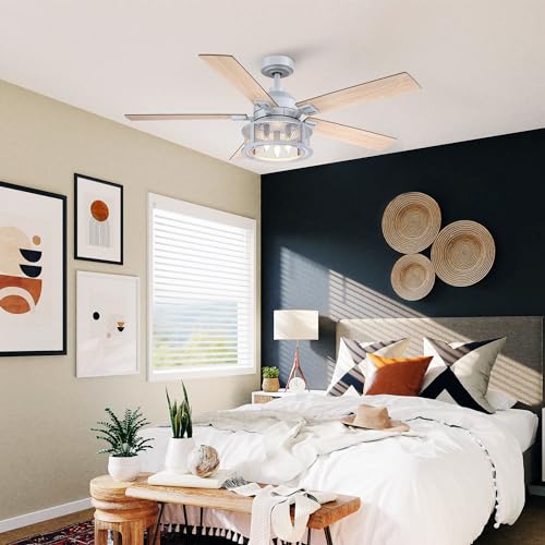 Parrot Uncle Farmhouse Ceiling Fans with Lights and Remote
