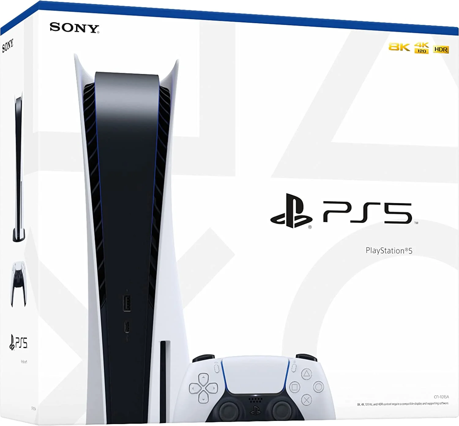 Playstation 5 Sony PS5 Disc Version Gaming Console - x86-64-AMD Ryzen Zen 8 Cores CPU, AMD Radeon RDNA, 4K UHD Blu-Ray, 16GB GDDR6 Memory, Ultra-High Speed 825GB SSD, WiFi 6, BT 5.1, Ethernet