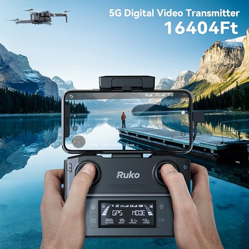 Ruko F11GIM2 Drones with Gimbal+EIS 4K Camera for Adults, 96 Min Long Flight Time 16404ft Long Range FPV, Auto Return Home with GPS, Level 6 Wind Resistance, Foldable Quadcopter