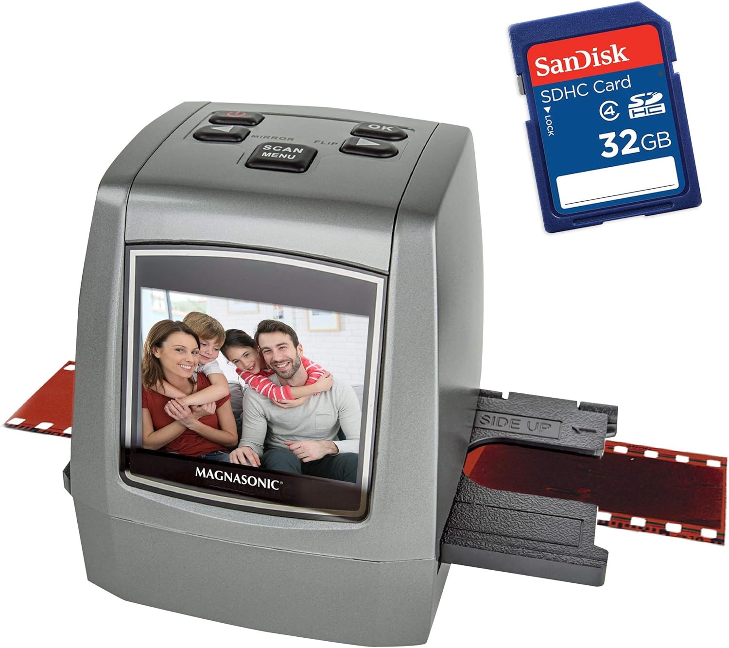 Magnasonic All-in-One High Resolution 22MP Film Scanner, Converts 35mm/126KPK/110/Super 8 Films, Slides, Negatives into Digital Photos, Vibrant 2.4 LCD Screen, Impressive 128MB Built-in Memory