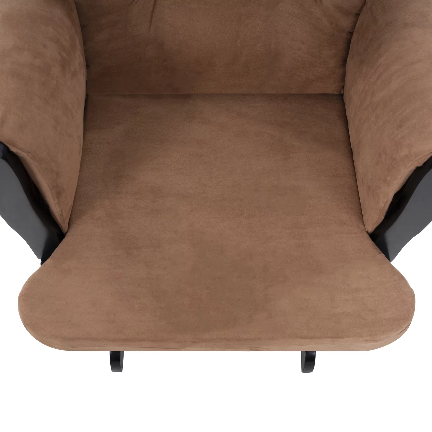 Nursery Glider & Ottoman Sets, Reclining Swivel Glider Rocker with Ottoman, Nursery Rocking Chair for Baby Room, Upholstered Nursery Recliner Glider with Ottoman, Padded Arms - Chocolate, Black