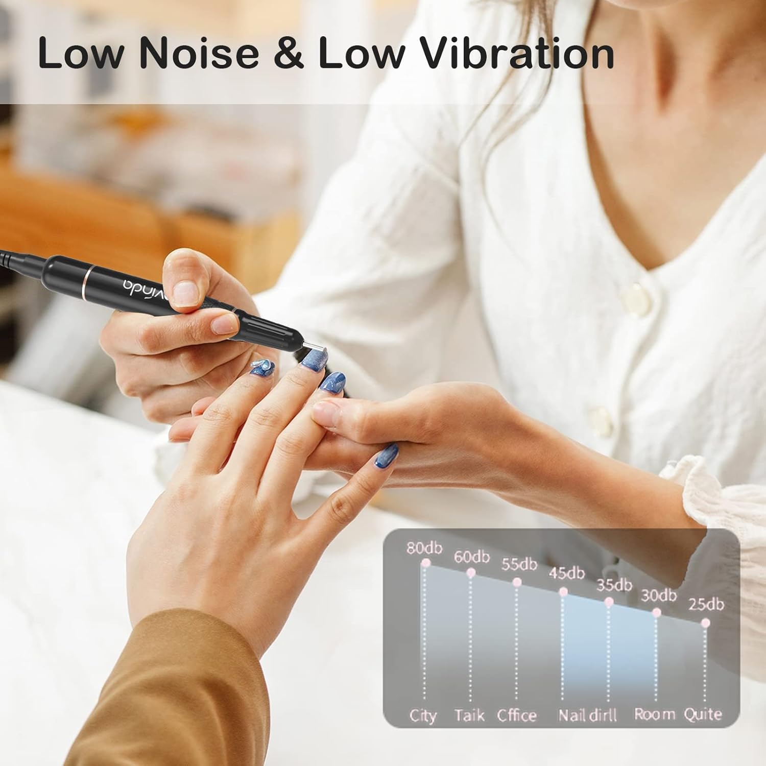 Lavinda Cordless Nail Lamp, UV LED Nail Lamp 56W Nail Dryer for Gel Polish & Professional Nail Drill Machine 35000RPM Electric Nail File for Acrylic Gel Nails Pink Diamond