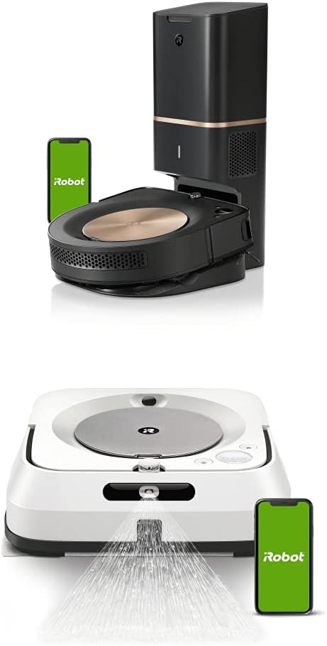 iRobot Roomba s9+ Robot Vacuum with Automatic Dirt Disposal- Wi-Fi Connected, Smart Mapping, Powerful Suction & Braava Jet m6 Ultimate Robot Mop- Wi-Fi Connected, Precision Jet Spray, Smart Mapping