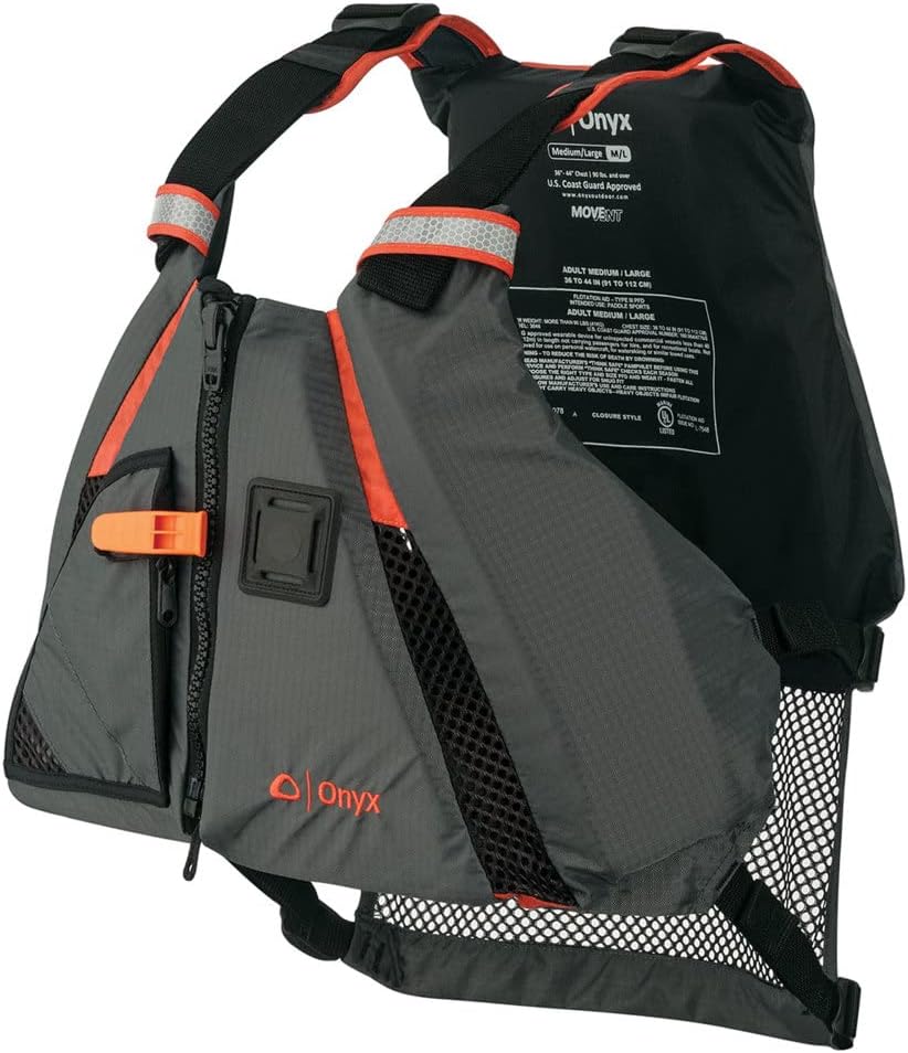 Pelican Catch Classic 100 Angler - Sit-on-Top Fishing Kayak - Ergocast Dual Position Seating System - 10 ft - Outback & Onyx MoveVent Dynamic Paddle Sports Life Vest, Orange, XL/2XL
