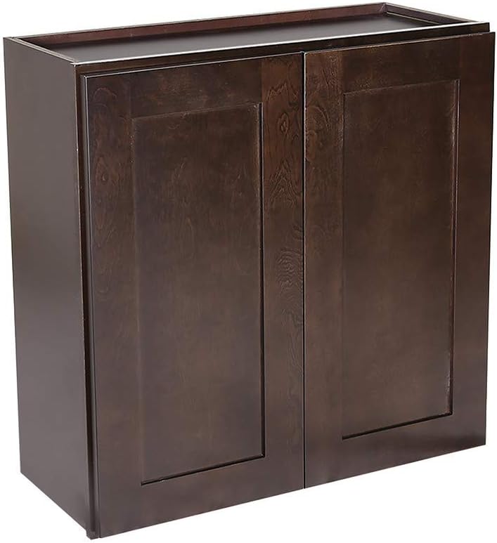 Design House 543066 Brookings Unassembled RTA (Ready-to-Assemble) Shaker Style Wall Kitchen Cabinet, 30x36x12, Espresso