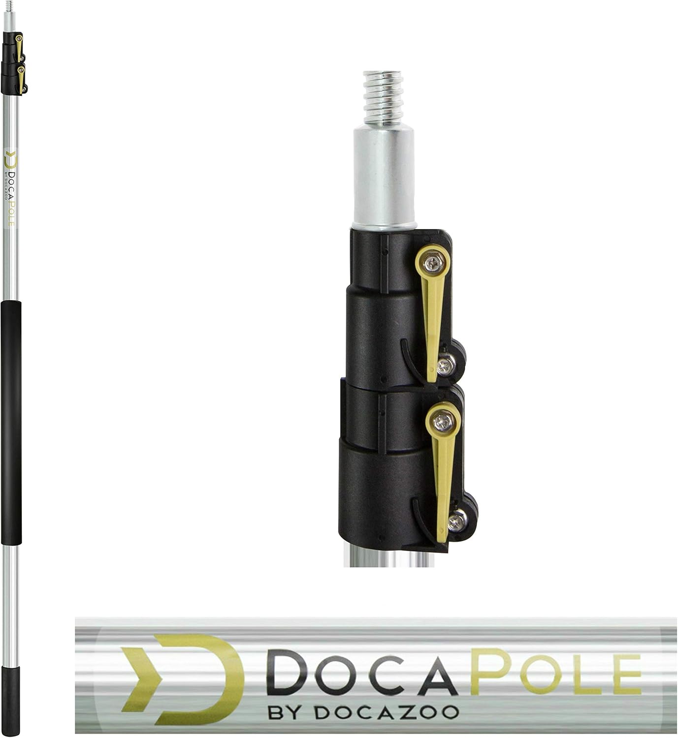 DocaPole 5-12 Foot Telescoping Extension Pole + GoSaw Attachment Pruning Pole Saw; Extendable Limb Saw and Trimmer For Tree Pruning on Branches Less than 2 Diameter; Includes Feather Duster Pack of 2