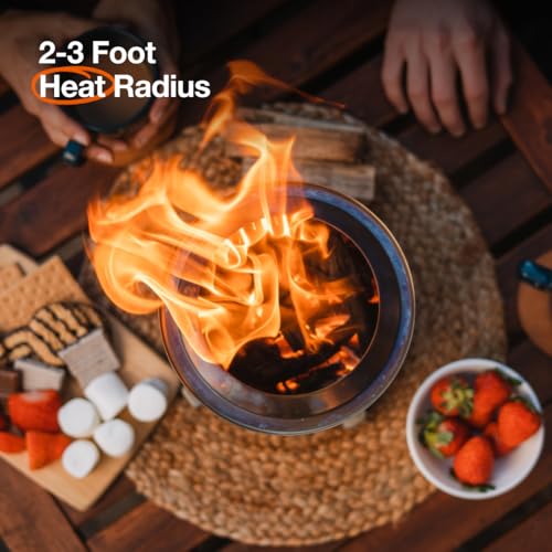 Solo Stove Mesa XL, 7 Inch Tabletop Fire Pit with Stand - Smokeless, Stainless Steel Fire Pit for Camping, Outdoor & Patio- Wood Burning or Pellet Fueled Portable Bonfire, 2.3lbs, Bronze