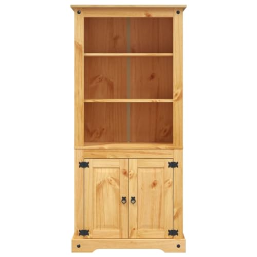 Cupboard Mexican Pine Corona Range 31.5"x15.7"x66.9",Pinewood Corona Highboard for Versatile Home Storage in Brown Cabinets & Lockers for Office Storage