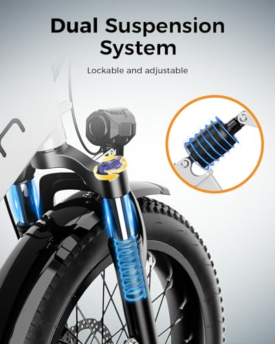 Jasion EB7 ST 2.0 Electric Bike for Adults, 850W Power Motor 55 Miles 28MPH Top Speed Folding Ebike, 48V 10AH Built-in Battery Dual Suspension, 20" Fat Tire Electric Bicycles, Step-Thru Design