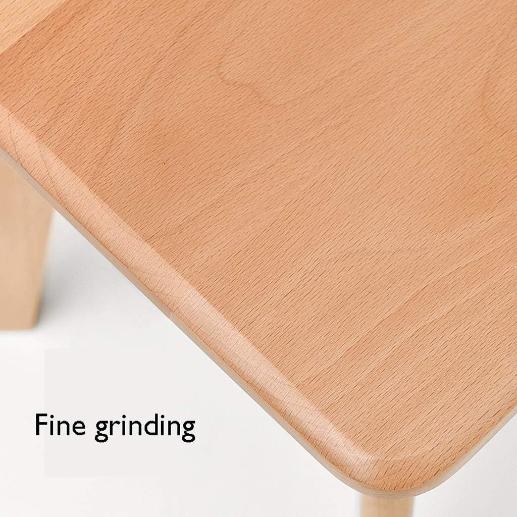 Footrest Stool/Foot Rest Simple Modern Living Room Dining Room Stool Fashion Makeup Stool, Solid Wood Square Stool, Two Colors Optional Footstool Step Stool (Color : Brown) (Linen)
