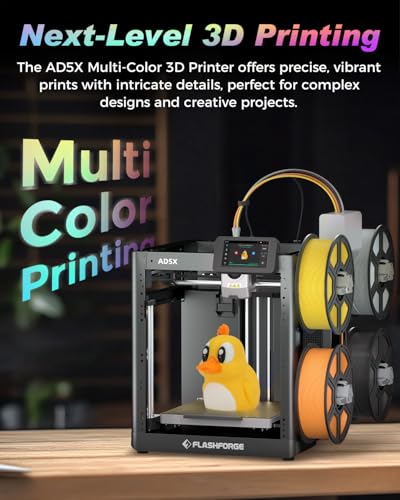 FLASHFORGE 3D Printer AD5M, CoreXY 600mm/s High-Speed Printer with 1-Click Auto Leveling, High-Temp Direct Drive Extruder, 3s Quick-Swap Nozzle, 220×220×220mm Build Volume