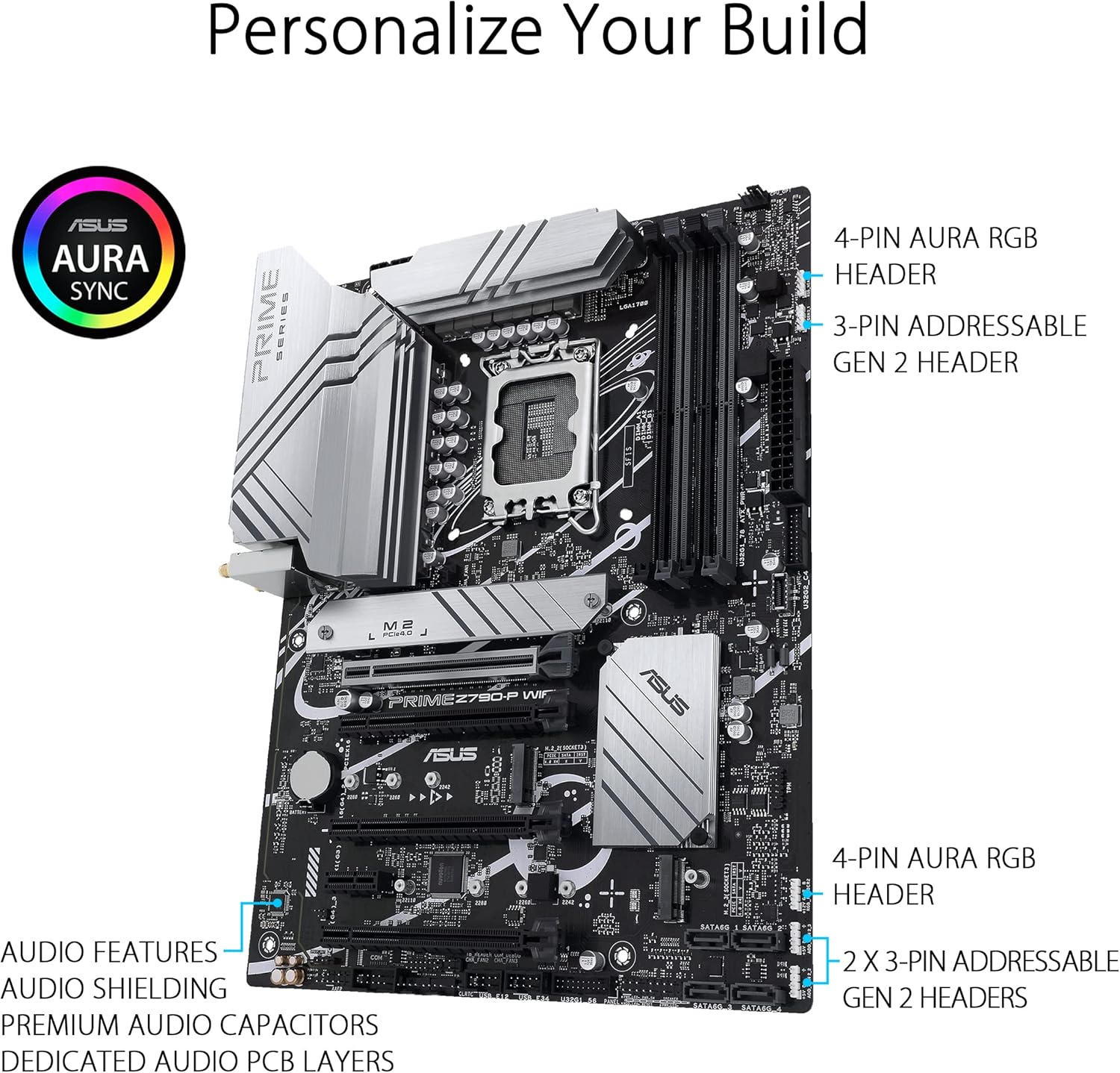 ASUS Z790-P ATX Motherboard with WiFi 6, PCIe 5.0, DDR5, 14+1 Power Stages, 3X M.2, Thunderbolt 4, 2.5Gb LAN