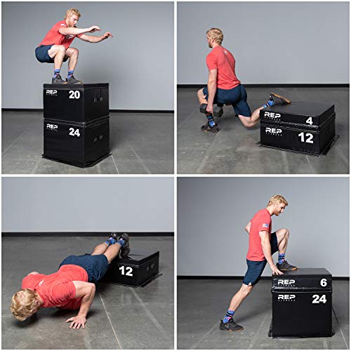 REP FITNESS Foam Soft Plyo Box for Plyometric Exercises and Conditioning - 24/20/12/6/4 Sizes – Safer Design