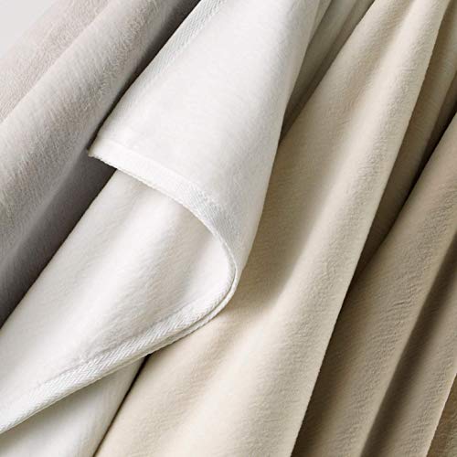 Peacock Alley All Seasons Luxury Cotton Blanket – 100% Long Staple Cozy Cotton Blanket for Sofa, Bed, and Crib - Throw Blanket, Natural