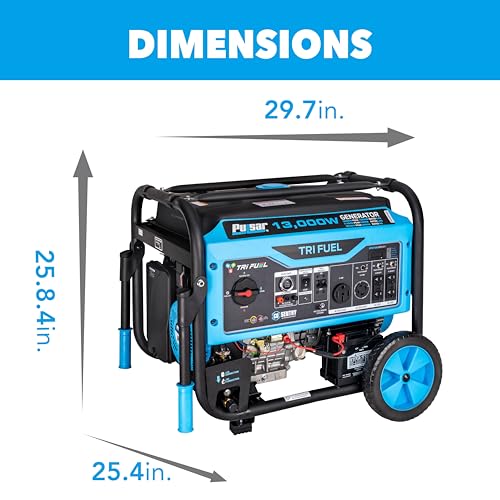Pulsar 13,000-Watt Tri Fuel Gasoline, Propane, Natural Gas, Portable Generator with Remote Start