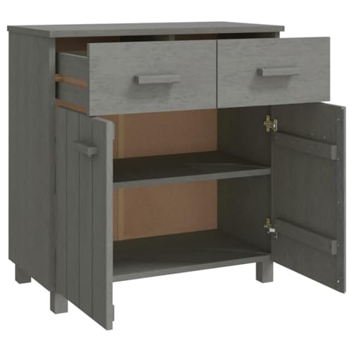 Sideboard Light Gray 31.1"x15.7"x31.5" Solid Wood Pine,Decorative and Practical Wooden Sideboard with Ample Storage Storage Cabinet Buffet Table Sideboard