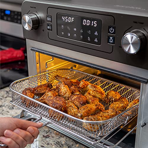 Deco Chef 24 QT Countertop 1700 Watt Toaster Oven with Built-in Air Fryer and Included Rotisserie Assembly, Grill Rack, Frying Basket, and Baking Pan