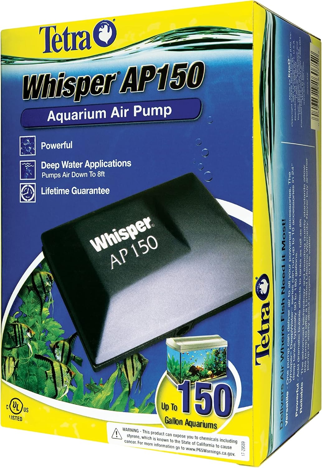 Tetra Whisper AP150 aquarium Air Pump, For Deep Water Applications