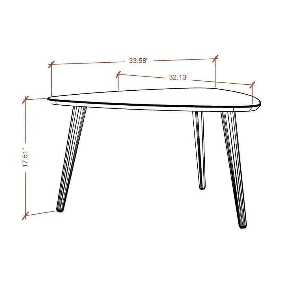 Utopia Triangle Coffee Table - ['Off White', 'Maple Cream'] - Elevate your space with style!