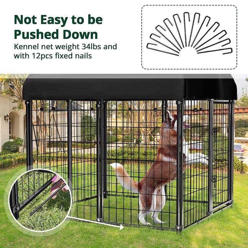 PawGiant Dog Kennel Outdoor Dog House with Roof Waterproof Cover for Medium to Small Dog Outside 4ft x 4ft x 4.5ft - Pet Supplies online store