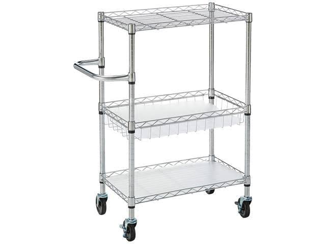 Lorell LLR84859 3-Tier Rolling Cart
