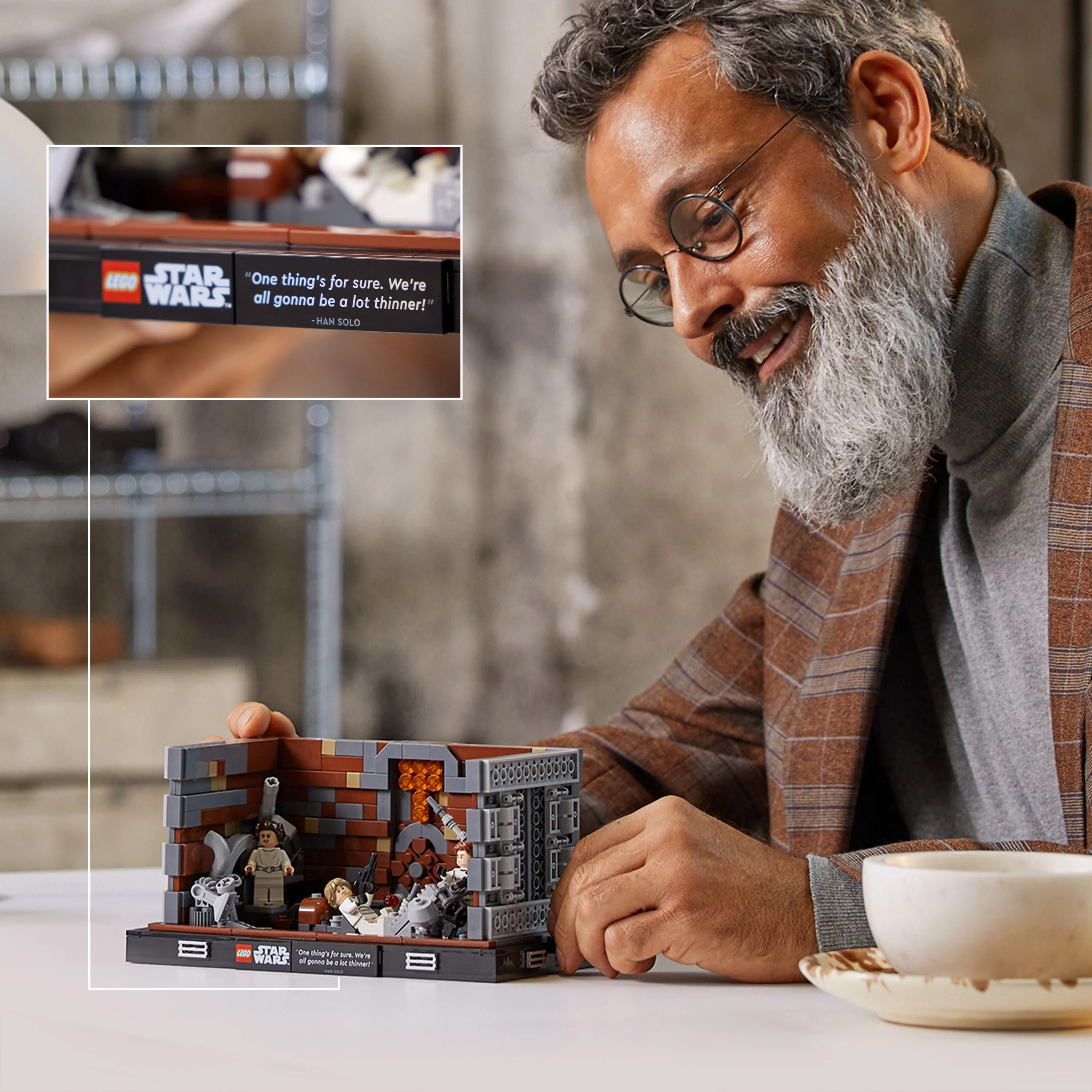 LEGO Star Wars Death Star Trash Compactor Diorama Series 75339 Adult Building Set with 6 Star Wars Figures including Princess Leia, Chewbacca & R2-D2, Gift for Star Wars Fans