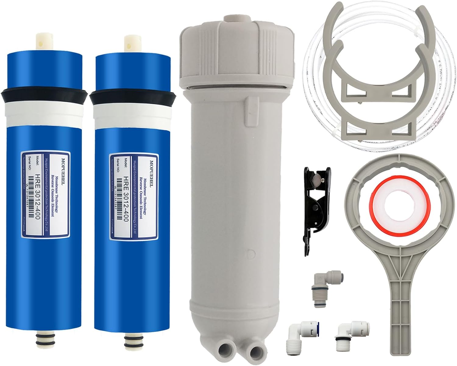 400 GPD RO Membrane with Reverse Osmosis Membrane Housing Set (1 Set) & 400 GPD RO Membrane (1 Pack), Reverse Osmosis Filter Replacement Kit, RO Membrane Housing Set for Maple Syrup RO System
