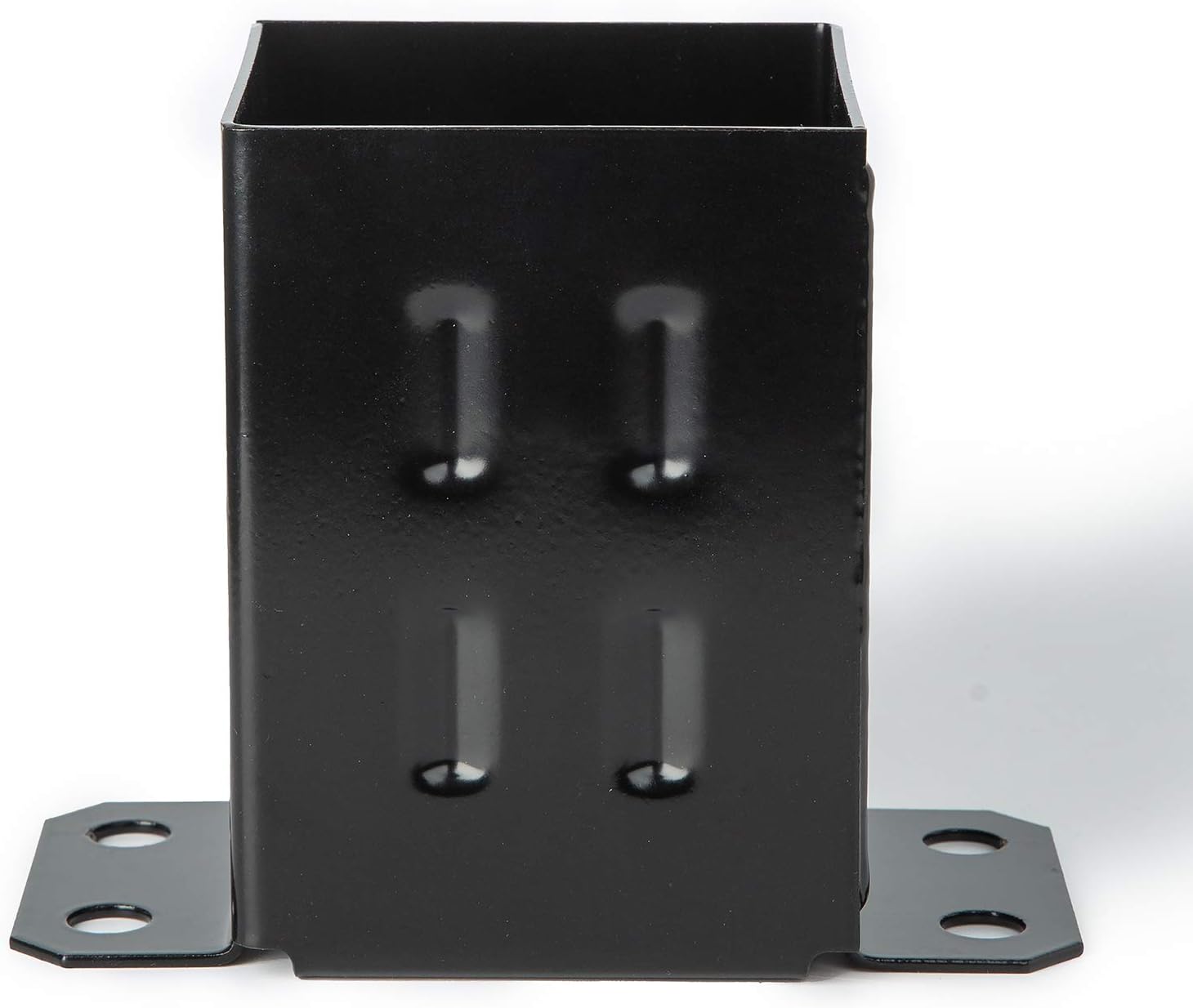 ADLER Fence Post Base Brackets Heavy Duty Steel Powder-Coated Anchor Support Use for 4x4 Wood, Black (4 Pack) Pack of 2