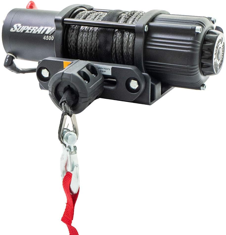 SuperATV 4500 lb Black Ops Winch with Heavy Duty Winch Mounting Plate for 2020+ Polaris RZR PRO XP/RZR PRO XP4 | Complete Winch & Winch Mount Kit ready for install!
