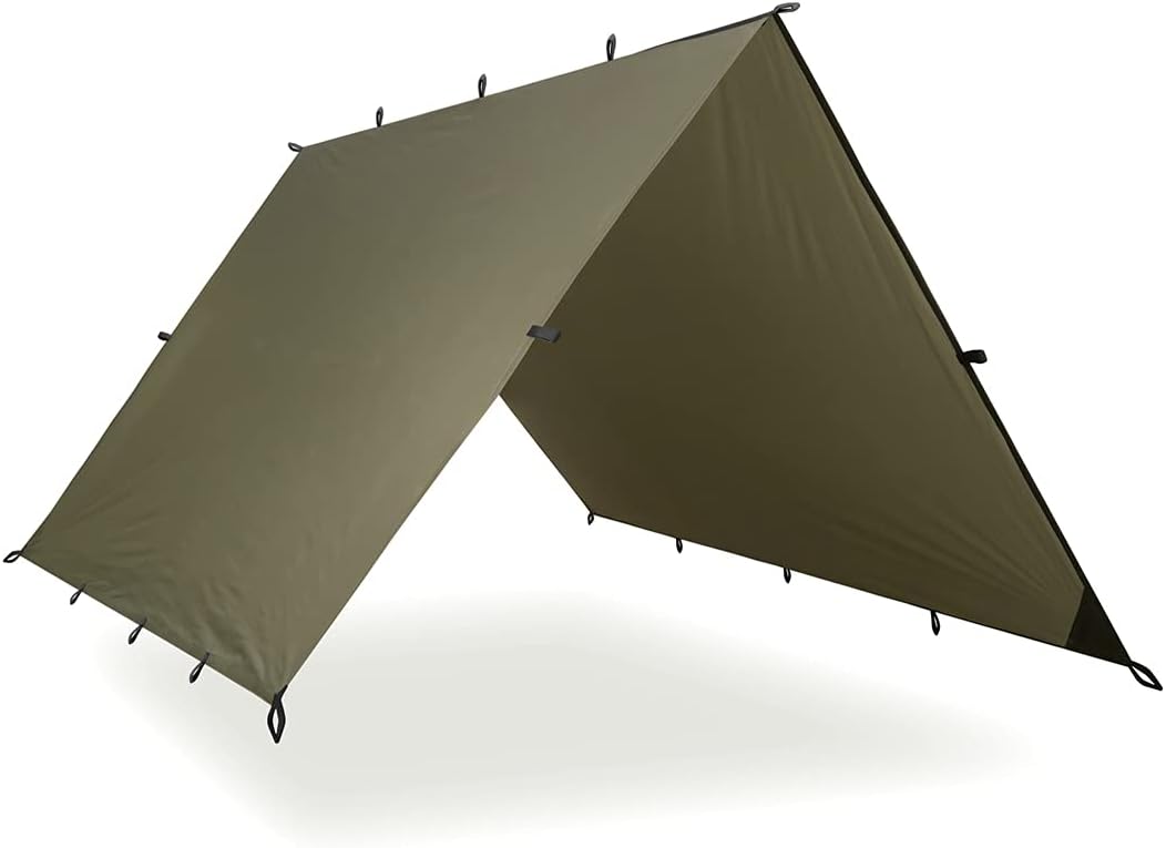 Aqua Quest Safari Tarp - 100% Waterproof Lightweight SilNylon Bushcraft Camping Shelter - 20x13 ft Olive Drab Pack of 2