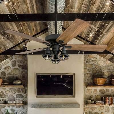 Rustic Industrial Farmhouse LED Ceiling Fan w/Light Kit and Remote, Quiet, 52x22 22342231