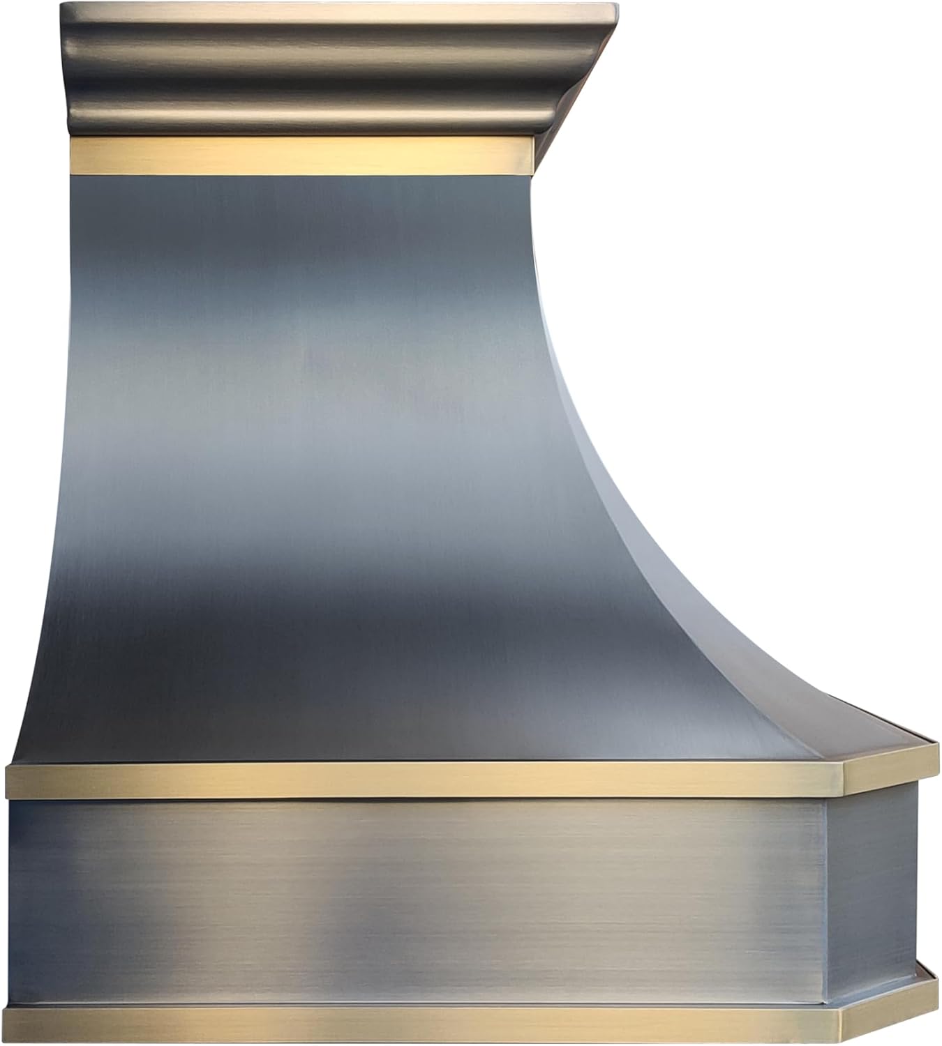 Stainless Steel Range Hood Island Mount 42'' W,42'' H, CT Copper Tailor Custom Handmade Metal Kitchen Vent Hood, With 4-Speed Exhaust Fan & LED Light,SH3-BS