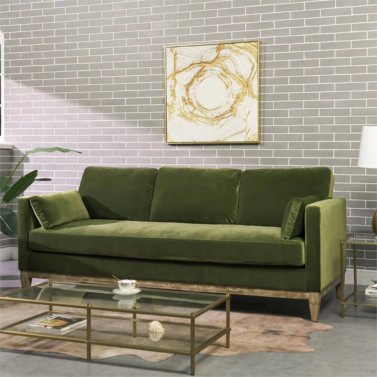 Jennifer Taylor Home Knox 84" Modern Farmhouse Sofa Olive Green