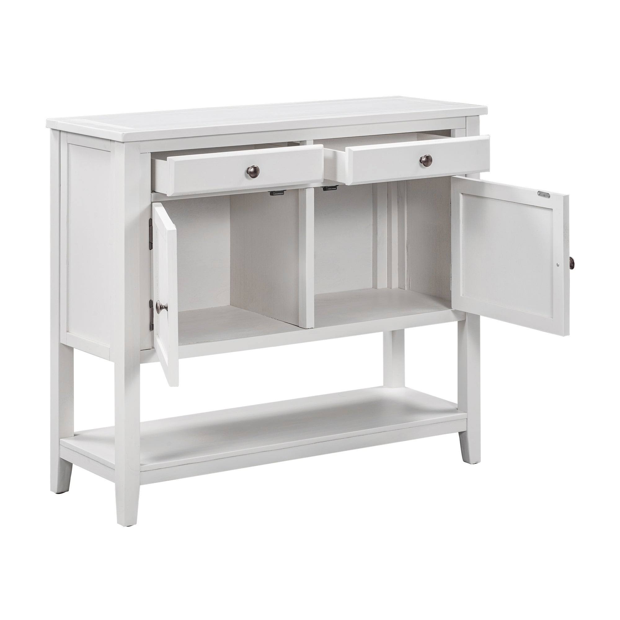 Nestfair Modern Console Table Sofa Table with 2 Drawers and 2 Cabinets - Green