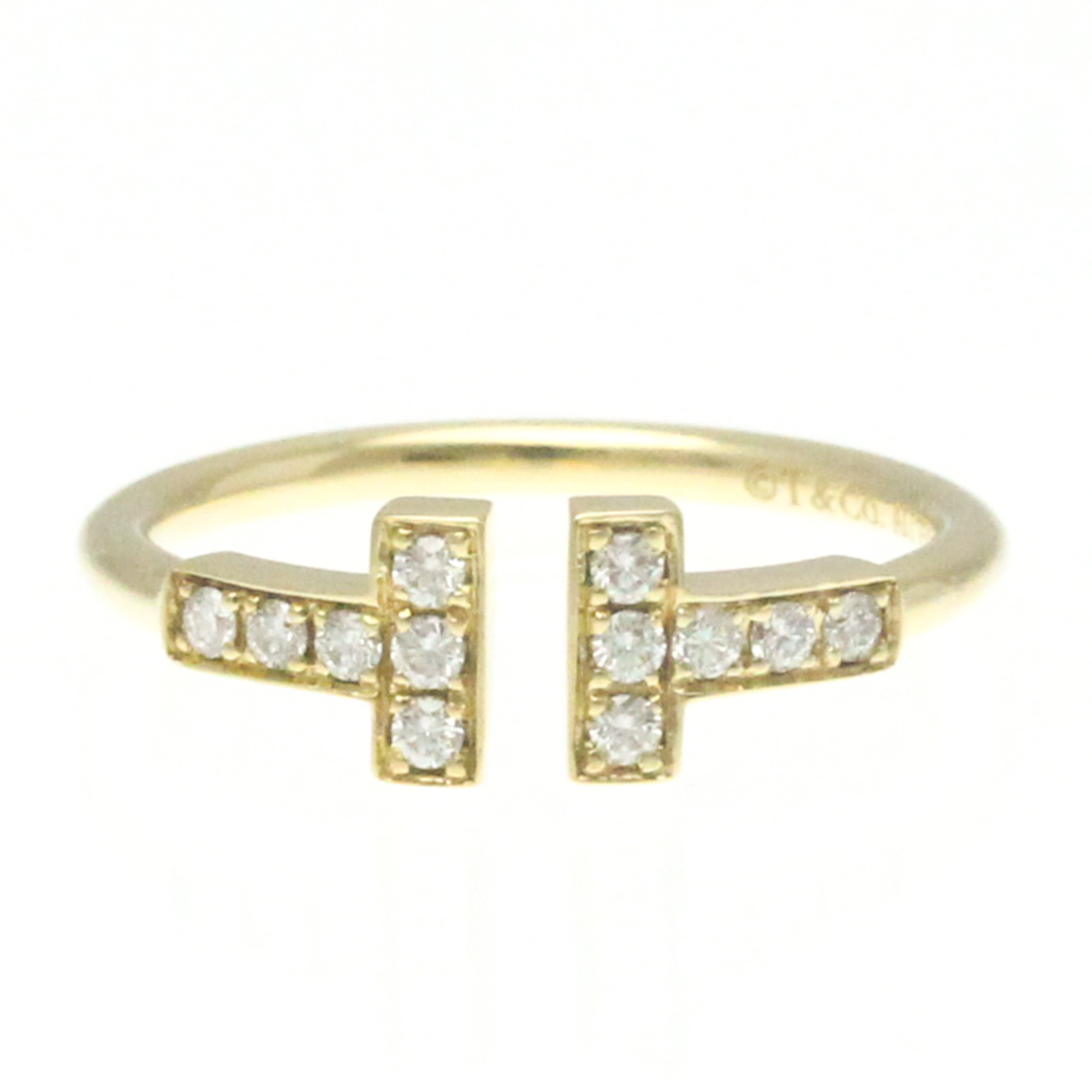 Pre-Owned Tiffany T Wire Ring Yellow Gold (18K) Fashion Diamond Band Ring Gold (Good)