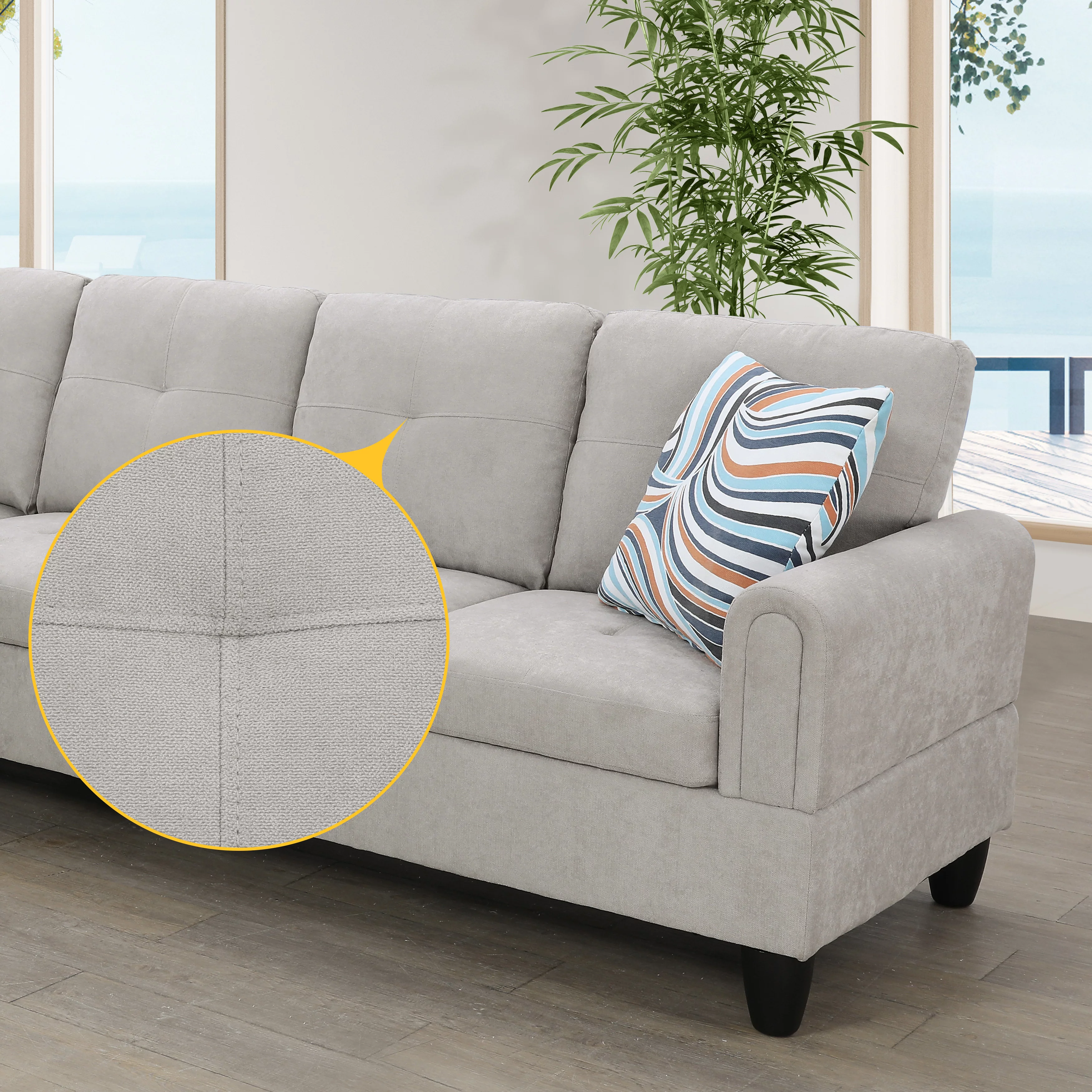 AYCP Furniture Sectional Sofa 3 Pieces L-Shape Sectional Sofa Set