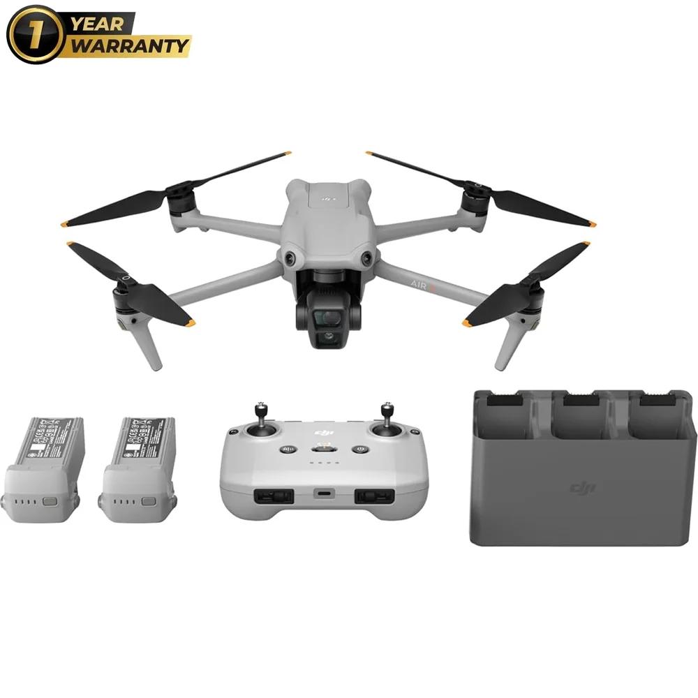 DJI Air 3 Fly More Combo with Dual-Camera Drone, RC-N2 Remote Control, and Batteries (Open Box) with 1 Year CPS Premium Warranty Pack - Curated Treasures Market