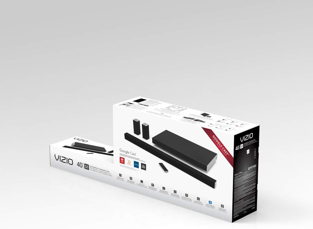 VIZIO SB4051-D5 Smartcast 40” 5.1 Slim Sound Bar System, Black